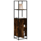Highboard Smoked Oak 35.5x35x139 cm Engineered Wood and Metal 849046