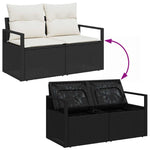 Garden Sofa Black 120 x 62 x 69cm Poly Rattan 42006762