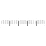 Garden Fence with Spear Top Steel 892.5x75 cm Black 277707