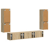 TV Cabinet Set Wall-mounted 4 pcs Sonoma Oak Engineered Wood 3409044