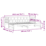 ZNTS Daybed with Trundle without Mattress 90x190 cm Single Solid Wood 836210