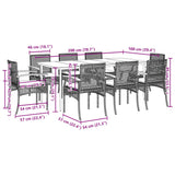 9 Piece Garden Dining Set with Cushions Beige Poly Rattan 3213630