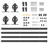 Sliding Door Hardware Kit 400 cm Steel Black 3295800