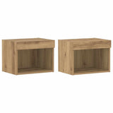 TV Cabinet Set with LED 2 pcs Artisan Oak 40 x 30 x 30 cm 863101