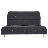 Bed Frame Dark Grey Iron, Wood, Polyester Fabric 135x190 cm 281098