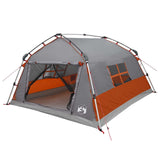 Instant Tent Water-resistant 4-Person Grey and Orange 42042272