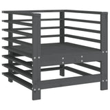 Garden Chairs with Cushions 2 pcs Grey Solid Wood Pine 825676
