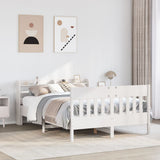Bed Frame without Mattress White 150x200 cm King Size Solid Wood Pine 3307003
