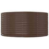 Garden Raised Bed Brown 140x140x68 cm Galvanised Steel 319090