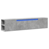 TV Wall Cabinet with LED Concrete Grey 180x31x39.5 cm 3307957