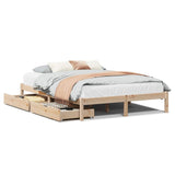 Bed Frame without Mattress 150x200 cm King Size Solid Wood Pine 3301438