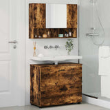 Bathroom Furniture Set with Drawer with Shelf 2 pcs Smoked Oak 3393018