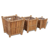3 pcs Bamboo Raised Bed with Nylon Lining 41507