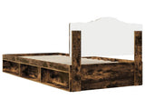 Bed Frame with Headboard Smoked Oak 90 x 200 cm Solid Pine Wood 3413357
