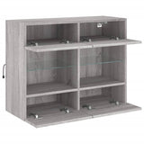 TV Wall Cabinet with LED Lights Grey Sonoma 78.5x30x60.5 cm 837104