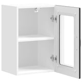 Kitchen Wall Cabinet with Glass Door Kalmar Black Engineered Wood 853528