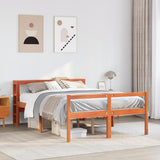 Bed Frame with Headboard without Mattress Wax Brown 120x200 cm 3305882