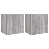 TV Wall Cabinets 2 pcs Grey Sonoma 40.5x30x40 cm Engineered Wood 836907