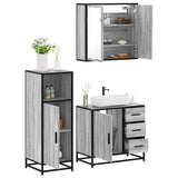 3 Piece Bathroom Furniture Set Grey Sonoma Engineered Wood 3300958