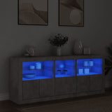 Sideboard with LED Lights Concrete Grey 162x37x67 cm 3208998