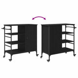 Kitchen Trolley Black Oak 87.5 x 39 x 84.5 cm Engineered Wood 871665