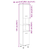 Bathroom Cabinet Sonoma Oak 30.5x30x179 cm Engineered Wood 849631