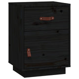 Bedside Cabinet Black 40x34x55 cm Solid Wood Pine 818313