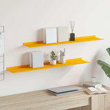 Floating Shelf 2 pcs Mustard Yellow 100 x 18 x 2.5 cm Steel 8004050