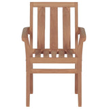 ZNTS Stackable Garden Chairs 8 pcs Solid Teak Wood 3073378