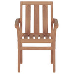 ZNTS Stackable Garden Chairs 2 pcs Solid Teak Wood 43041