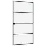 ZNTS Interior Door Black 102x201.5 cm Tempered Glass&Aluminium 153661