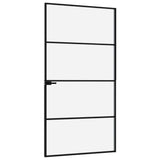 ZNTS Interior Door Black 102x201.5 cm Tempered Glass&Aluminium 153661