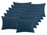 Cushion Cover 12 pcs ALMELO Navy Blue 45 x 45 cm Corduroy 914775