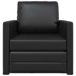 Floor Sofa Bed with Cushion Black 74 x 77 x 81 cm Faux leather 4106635