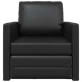 Floor Sofa Bed with Cushion Black 74 x 77 x 81 cm Faux leather 4106635