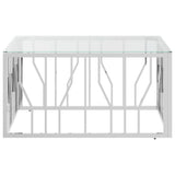 Coffee Table 80x80x40 cm Stainless Steel and Glass 350057