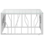 Coffee Table 80x80x40 cm Stainless Steel and Glass 350057