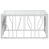 Coffee Table 80x80x40 cm Stainless Steel and Glass 350057