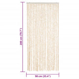 Fly Curtain Beige and White 90x200 cm Chenille 377341