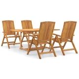 5 Piece Garden Dining Set Solid Wood Teak 3154917