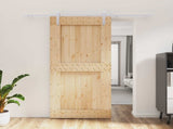 Sliding Door Natural and White 95 x 210 cm Solid Pine Wood 3444961