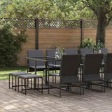 Garden Dining Set 15 pcs Black Steel 3335866