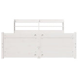 Bed Frame White Solid pine wood, Plywood 140x190 cm Bed Frame 3306755