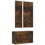3-in-1 Shoe Cabinet Set Smoked Oak Engineered Wood 342574
