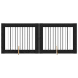 Dog Gate with Stands 2 pcs Black Oak 100 x 80 cm 892055