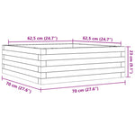 ZNTS Garden Planter White 70x70x23 cm Solid Wood Pine 847194