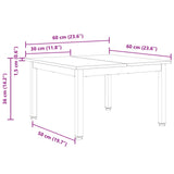 Coffee Table White 60 x 60 x 36 cm Solid Pine Wood 892760