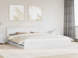 Bed Frame with Drawer White 180 x 200 cm Engineer Wood 3407956