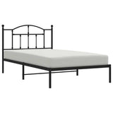 Metal Bed Frame without Mattress with Headboard Black 100x200cm 353434