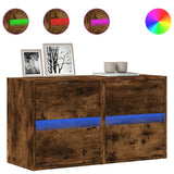 TV Wall Cabinets with LED Lights 2 pcs Smoked Oak 41x31x45 cm 852280
